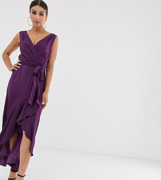 Платье миди аметистового цвета с запахом Flounce London - Фиолетовый