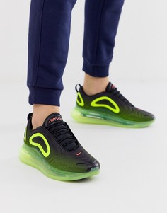 Черно-зеленые кроссовки Nike air max 720 - Черный