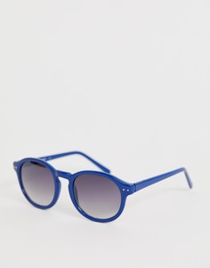 Круглые солнцезащитные очки с синей оправой AJ Morgan - Синий