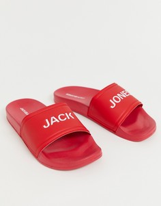 Красные шлепанцы с логотипом Jack & Jones - Красный