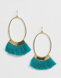 Серьги-кольца с бирюзовой бахромой & Other Stories - Синий