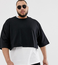 Черный кроп-топ в стиле oversize из органического хлопка ASOS DESIGN Plus - Черный