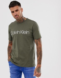 Футболка оливкового цвета с логотипом Calvin Klein - Зеленый