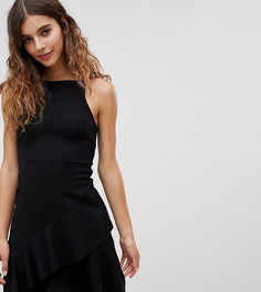 Платье с асимметричной оборкой New Look - Черный