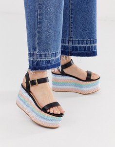 Эспадрильи на плоской платформе из рафии Truffle Collection - Мульти