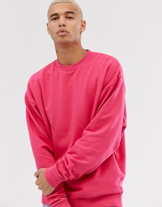 Ярко-розовый oversize-свитшот ASOS DESIGN - Розовый