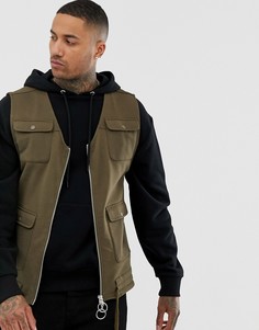 Коричневый топ в стиле милитари без рукавов с карманами ASOS DESIGN - Коричневый