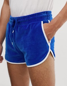 Синие велюровые шорты для бега ASOS DESIGN - Синий