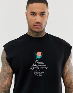 Свитшот без рукавов с розами ASOS DESIGN - Черный