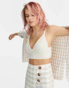 Бюстгальтер бралетт с кружевом кроше Stradivarius