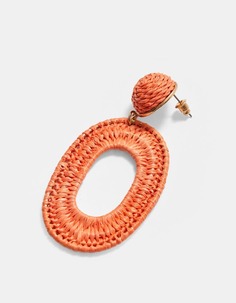 Серьги из рафии овальной формы Stradivarius