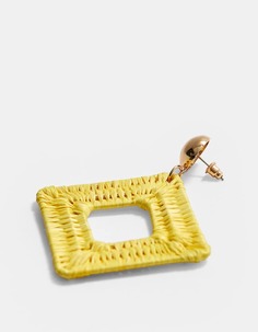 Серьги из рафии прямоугольной формы Stradivarius
