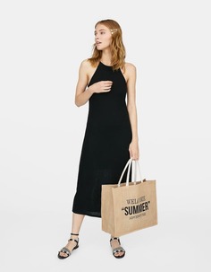 Платье с вырезом халтер Stradivarius