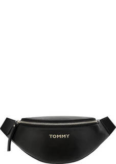 Сумка Черная поясная сумка с одним отделом на молнии Tommy Hilfiger