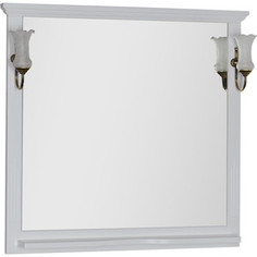 Зеркало с полкой Aquanet Лагуна 105 с светильниками, белое (175304, 173024)