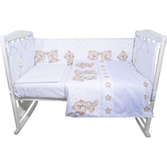 Комплект в кроватку BamBola 4пр Прогулка сатин поплин голубой 412