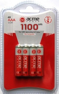 Аккумулятор AAA - AcmePower R03 1100 mAh Ni-MH (4 штуки)
