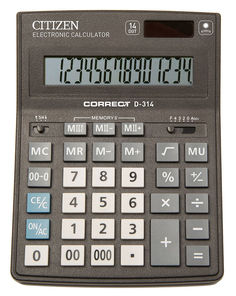 Калькулятор Citizen D-314/СDB1401BK двойное питание