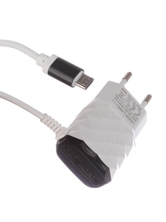 Зарядное устройство Red Line NC-2.1AC 2xUSB + кабель MicroUSB 2.1A Black УТ000013618
