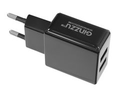 Зарядное устройство Ginzzu 2xUSB 3.1A Black + кабель Type-C 1.0m GA-3314UB