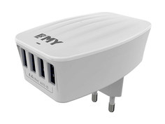 Зарядное устройство EMY MY-233 4xUSB 4400mA White