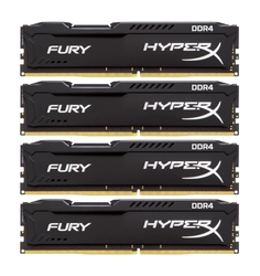 Модуль памяти Kingston HyperX Fury Black PC4-19200 DIMM DDR4 2400MHz CL15 - 16Gb KIT (4x4Gb) HX424C15FBK4/16