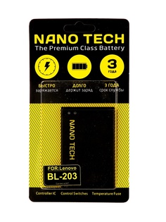 Аккумулятор Nano Tech 1500mAh для Lenovo A308t/A308/A369i/A208/A269/A300/A316/A318