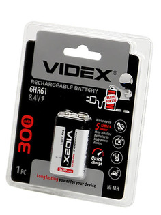 Аккумулятор Videx 6HR61 300 mAh Ni-MH 1BL VID-6HR61-300