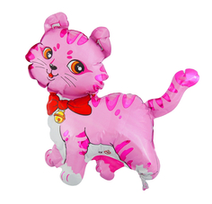 Шар фольгированный Flexmetal Кошечка с бантом 12-inch Pink 1230009