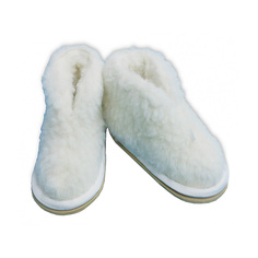 Тапочки Smart Textile Бабуши из овечьего меха Н521 размер 44-45 White
