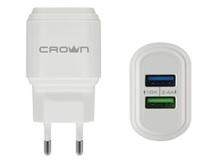 Зарядное устройство Crown CMWC-3032 2xUSB White