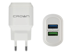 Зарядное устройство Crown CMWC-3032 2xUSB White