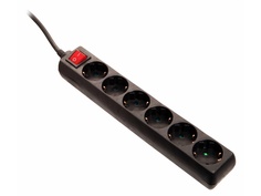 Удлинитель Schwabe 6 Sockets 5m Black 11672AS