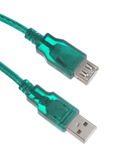 Аксессуар AOpen USB 2.0 AM-AF Transparent-Green 3m ACU202-3MTG