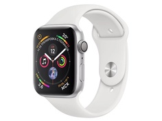 Умные часы APPLE Watch Series 4 40mm Silver Aluminium Case with White Sport Band MU642RU/A