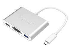 Аксессуар Адаптер Orico USB Type-C - VGA / HDMI / USB 3.0-A / Type-C Silver RCHV-SV
