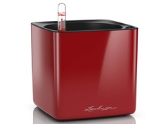 Кашпо Lechuza Кьюб Глосси 14 с системой автополива Red 13512