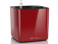 Кашпо Lechuza Кьюб Глосси 16 с системой автополива Red 13522