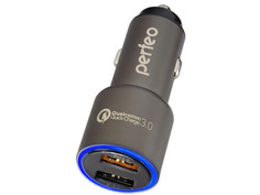 Зарядное устройство Perfeo Auto2 QC 2xUSB QC3.0 + 2.4А Grey PF_A4491