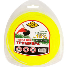 Аксессуар Леска для триммера DDE Classic Line 3.0mm x 28m Yellow 644-818