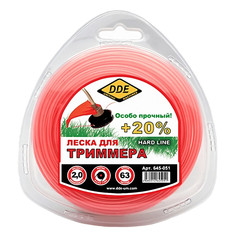 Аксессуар Леска для триммера DDE Hard Line 2.0mm x 63m Grey-Red 645-051