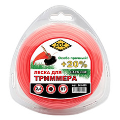Леска для триммера DDE Hard Line 2.4mm x 87m Grey-Red 645-099