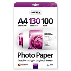 Фотобумага Videx MKA4-130/100 A4 130g/m2 матовая 100 листов