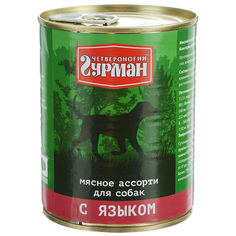 Корм Четвероногий Гурман Мясное ассорти с языком 340g для собак 11904