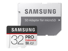 Карта памяти 32Gb - Samsung - Micro Secure Digital HC Pro Endurance UHS-I Class 10 SAM-MB-MJ32GARU с переходником под SD