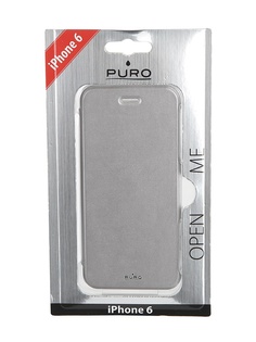 Аксессуар Чехол PURO для APPLE iPhone 6 Eco-Leather Cover Silver IPC647BOOKCCRYSIL