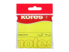 Стикеры Kores 75x75mm 100 листов Neon Yellow 330460
