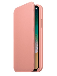 Аксессуар Чехол Krutoff для Apple iPhone X Leather Folio Pink 10834
