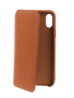 Чехол Krutoff для Apple iPhone X Leather Folio Dark Seddle Brown 10829