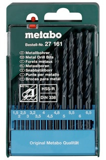 Набор сверл Metabo HSS-R по металлу 1.5-6.5mm 13шт 627161000